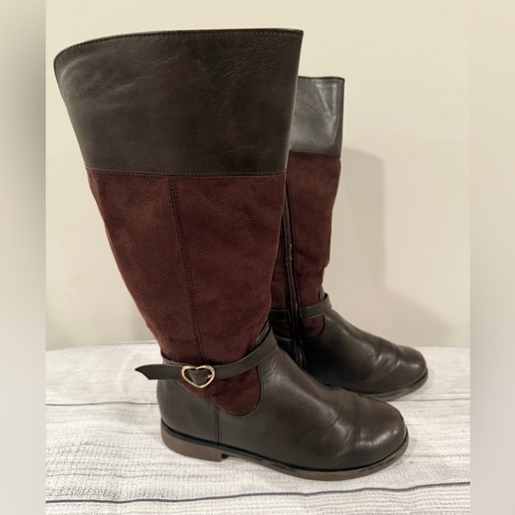 PLACE girls Brown Leather Knee-High Boots/size 2 - Picture 2 of 7